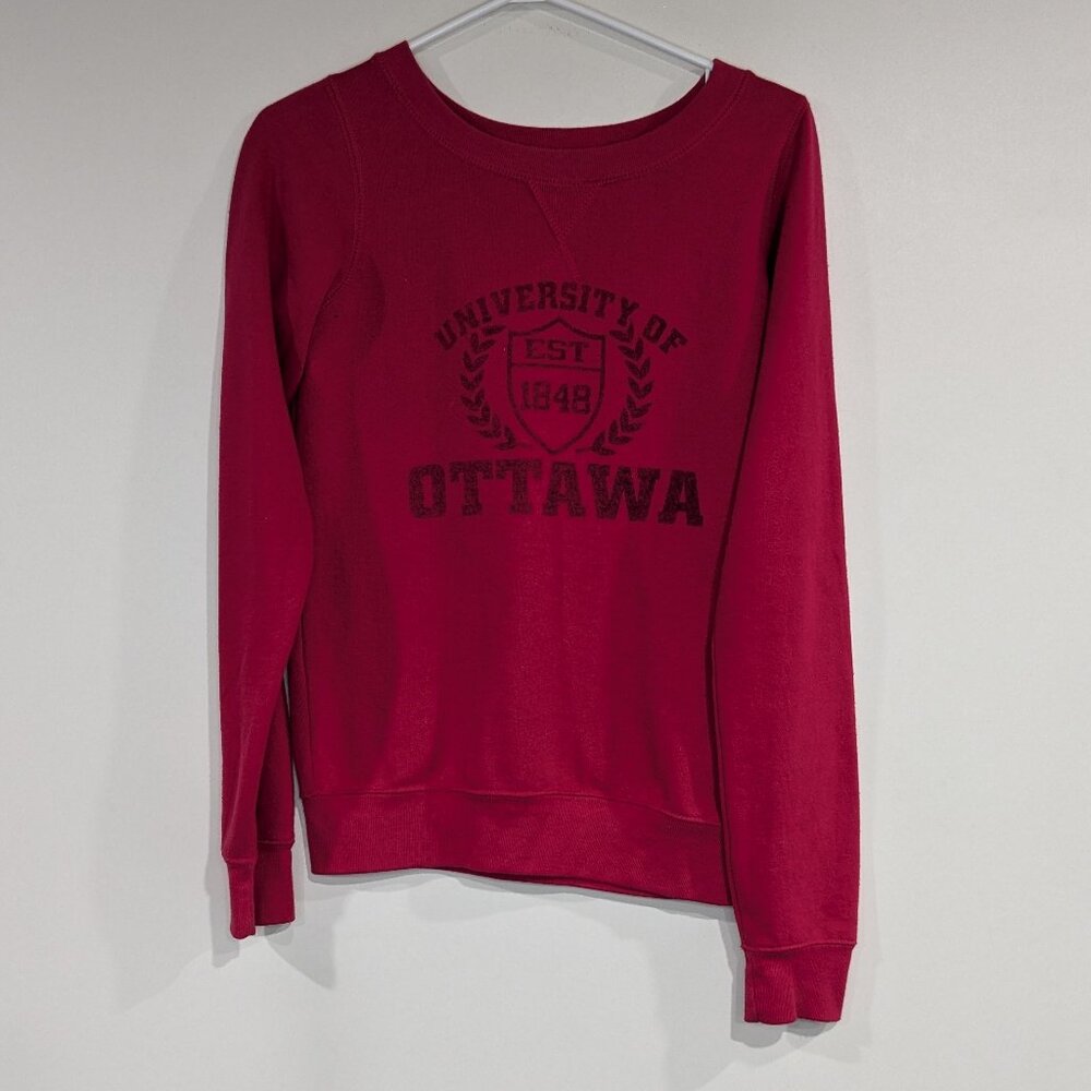 *3/$10* Dubwear Clothing University of Ottawa Sweatshirt Fuchsia Pink Size XS